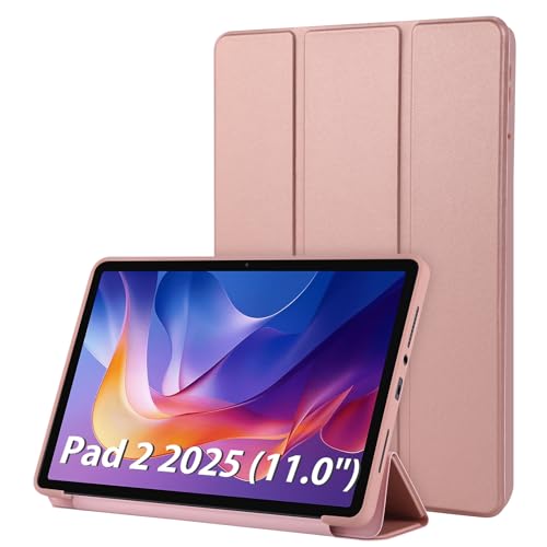 Simpeak Funda Compatible con Xiaomi Redmi Pad 2 11.0 Pulgadas, Carcasa Case Multi-ángulo Cubierta Folio con el Soporte/Reposo Automático de Despertador, Rosa