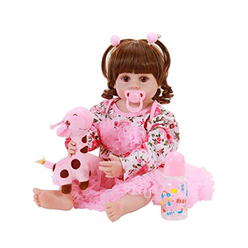 Babypuppe Zubehör 22 Zoll Lebensechte Reborn Prinzessin Babypuppen Mit Langen Haaren Realistische Ganzkörper Vinyl… – Bild 4