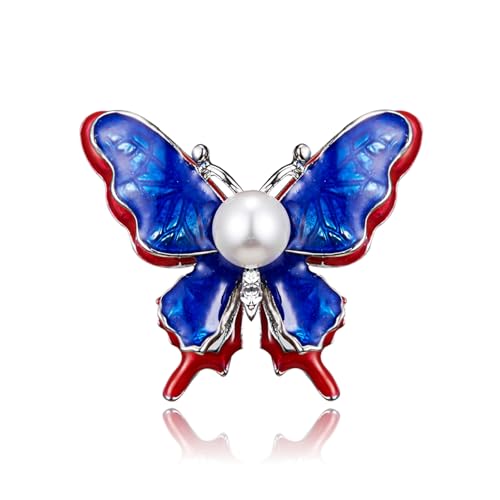 Image of Rhinestone Brooch Pins for Women, Vintage Crystal Enamel Brooches, American Flag Pin Patriotic Lapel Pins Gift for Suit Clothes Bag Accessories