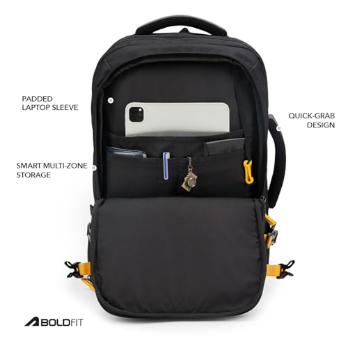 Image of Boldfit Laptop Backpack for Men & Women Premium Stylish Bags Ideal College Bag, Office Backpack & Travel Bag Water-Resistant with Bottle Holder