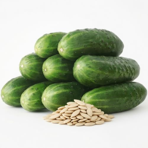 50 Cucumber Seeds for Planting - Heirloom, Straight Eight | Non-GMO, USA Grown, Slicing Variety, Outdoor Vegetable Gardens, Vines for Trellises, Waterproof Packet, RDR Seeds