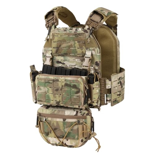 VOTAGOO Schnellverschluss 500D Trainingsweste für Herren mit Drop Tasche, Verstellbare Trainingsweste für Den Außenbereich (CP)