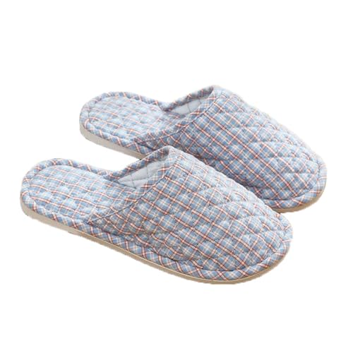 JadeRich Unisex Checkered Pattern Cloth Slippers Non-slip Home Shoes Indoor Slipper