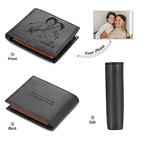 Personalized Wallet for Men with Picture Custom PU Leather Wallets Minimalist Money Clip Wallet for Men Husband Dad（ style 1）4