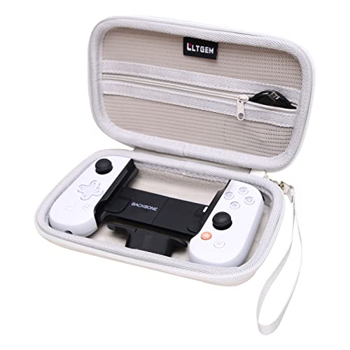 LTGEM Case Compatible with BACKBONE One Mobile Gaming Controller 2nd Gen/1st Gen, Handheld Gaming Console Portable Travel Holder for Cables Power Bank Accessories, Case Only (White)
