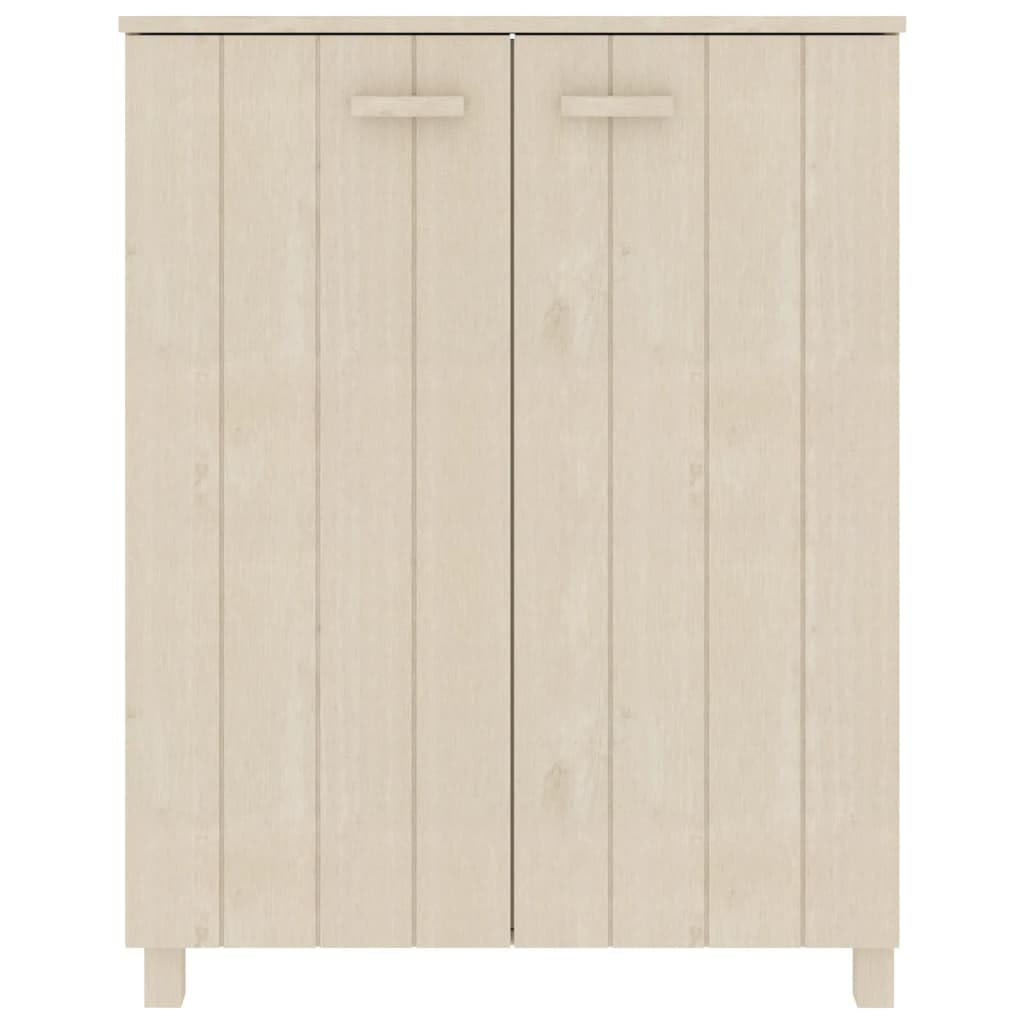 Szafka na buty Hamar miodowo-brązowa 85 x 40 x 108 cm, lite drewno sosnowe, 3 półki, wytrzymały organizer na buty przy wejściu, wysokie rozwiązanie do przechowywania