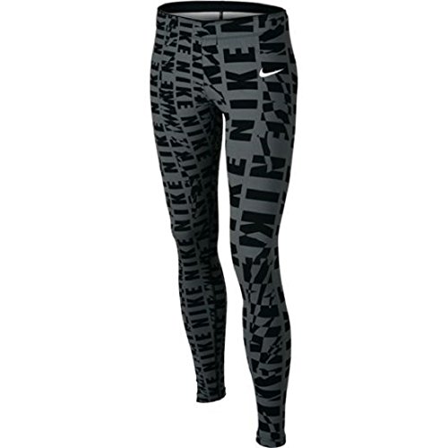 Nike Club Legging AOP YTH - Mallas para niña, Color Gris/Negro/Blanco, Talla L