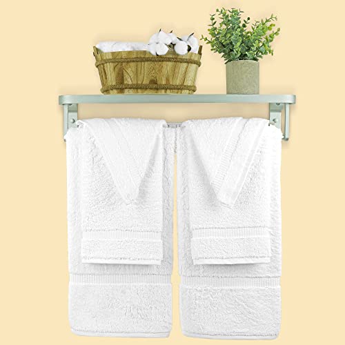 Chakir Turkish Linens 100% Cotton Premium Turkish Towels For Bathroom | 2 Bath Towels - 2 Hand Towels, 2 Washcloths (6-Piece Towel Set, White) #TOP1
