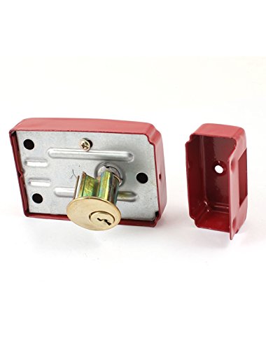 Image of Aexit Office House Padlocks & Hasps Security Door Gate Rim Night Latch Bolt Lock Set w Keyed Padlocks 3 Keys