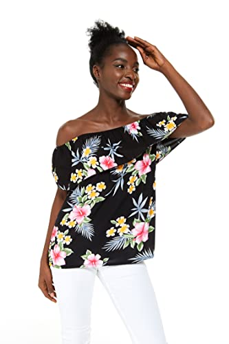 Image of Family Matching Hawaiian Clothes, Hibiscus Black | Black Hibiscus Print • Soft Rayon Fabric • Family Matching Outfits • Vacation Ready • Luau Party Wear