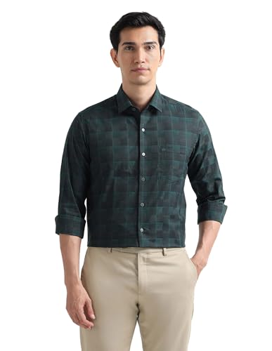 Image of Arrow Checked Slim Fit Mens Formal Shirt - Cotton, Breathable & Comfortable, Full Sleeves Shirts for Men