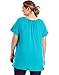 Just My Size Women's Plus-Size Slub Jersey Crochet Trim Tunic with Drawcord, Black, 5X