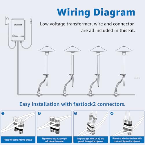 Sunvie KTWW8PA All-In-One Led Pathway Lighting Kit, 8-Pack Low Voltage Landscape Lights thumb #7