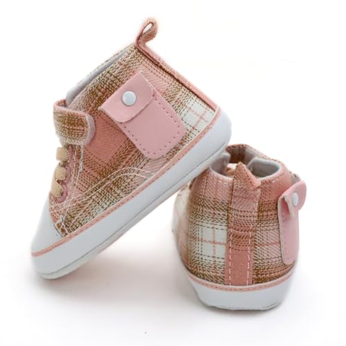 Checkered Canvas Shoes for Baby Boys and Girls,Lightweight and Breathable，0-18Months Infant Firstwalk Sneakers3