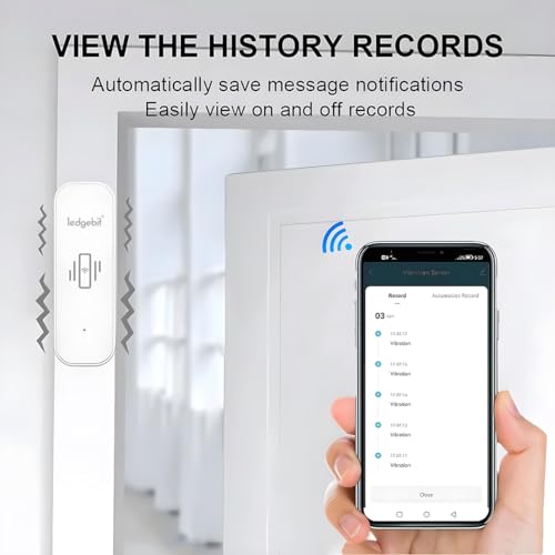Image of Ledgebit Smart Zigbee Vibration Sensor | Silent Security Alarm | Control via Smart Life App | Zigbee Bridge-Hub Required