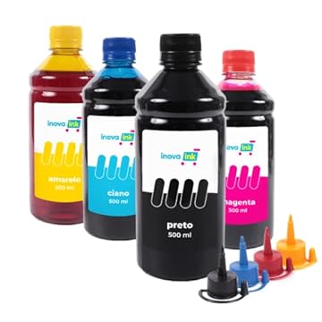 Kit 4 Tintas Compatível Impressora L5590 500ml Inova Ink