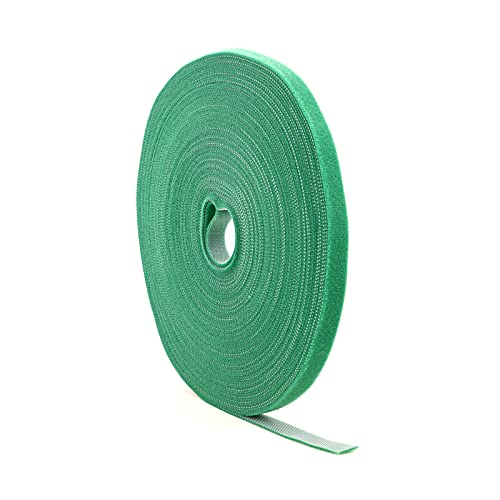 Plant Ties Hook and Loop Garden Tapes 1/2\'\' Wide Fabric Fastening Tape Double Sided Plant Tie Strap Reusable Adjustable Cable Ties Garden Vines Ties, Soft Plant Tie (1/2 Inch x 16.4 ft, Green)