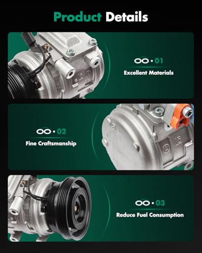 Image of SCITOO AC Compressor for Hyundai for Tucson 2.0L 2005-2007 | Fast Cooling, Ultra Low Noise (≤72 dB) Air Conditioner Compressor for Summer, with Clutch, DW97370 10362111 1021014 639312
