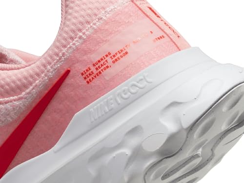 Nike NIKE Infinity React 3 Women's Trainers Sneakers Running Shoes DZ3016 (Medium Soft Pink/White/Summit White/Light Crimson 600) UK8.5 (EU43), Medium Soft Pink White Summit White Light Crimson, 8.5 U