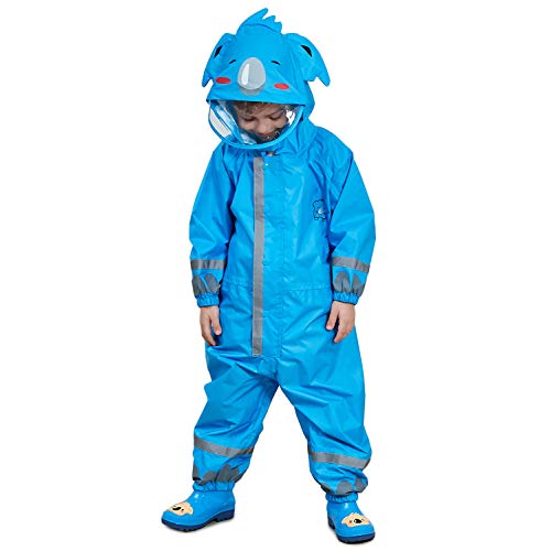 Adorel Kinder Regenanzug Overall Wasserdicht mit Kapuze Blau Koala 116 (Herstellergröße M ) Cover