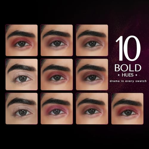 Image of BELLAVITA Intense Drama Eyeshadow Palette | 10 Blendable Shades | Matte, Shimmer & Satin Finishes | Long-Wear, Crease-Proof, Smudge-Resistant | Lightweight & Buildable | Rose All Day | 10g