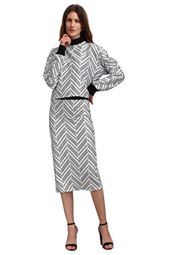 Image of PURVAJA Women's Midi Dress (Maxi-018-Dotted Line-M White M)