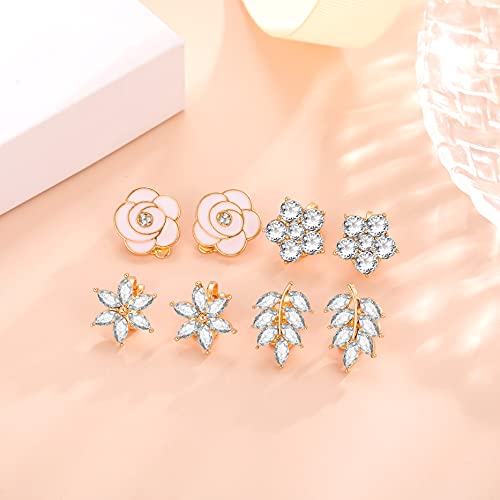 Aganippe Gold/Silver Clip On Earrings For Women Fashion Clip On Hoop Dangle Drop Earrings For Teens Girls Non Piercing Earrings Jewelry Set Clip On Bohemian Earrings For Women (Lovely Girl) #TOP3