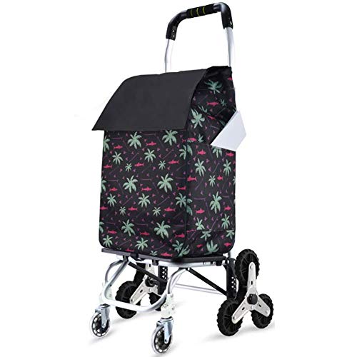 JTYX Chariot De Course Pliable À Roulette,2 en 1 Caddie Courses Diable Escalier Pliant - Poussette De Marché 8 Roues - Chaque Côté 4 Roues, Capacité De Charge 40 Kg Cover