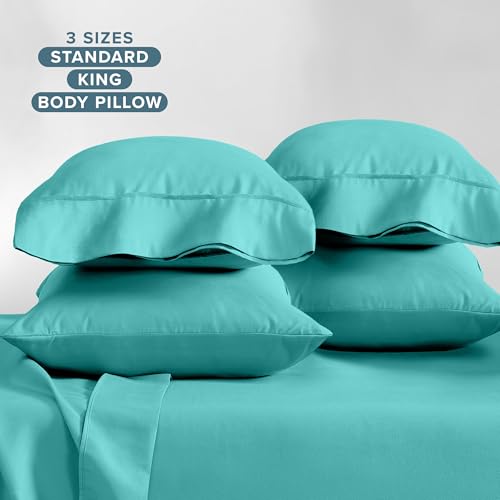 Image of Bare Home Microfiber King Size Pillowcases - Turquoise, 4 Pack, 20x40