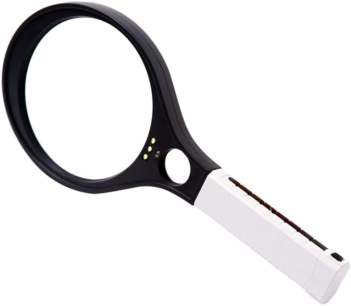 asdchZen Magnifier Magnifying Glass Magnifier Handheld Magnifying Glass With 3 Led Lights Magnifying Lens,For Reading,Inspection,Soldering,Needlework,Repair,Hobby Crafts,Jewe Keep It I