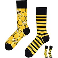 TODO Colours Funny Socks for Men, Women - Cool and Crazy Socks Novelty Gifts - Fancy Designs (Bee, 43)