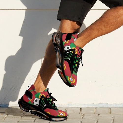 Portugal Football Soccer Pattern Sport Shoes for Men Women Non Slip Lightweight Breathable Walking Running Shoes4