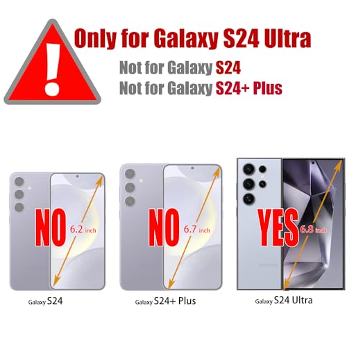 Samsung Galaxy S24 Ultra 5G Wallet Case with [RFID Blocking] Card Holder Kickstand Magnetic,Leather Flip Case Wallet for Samsung Galaxy S24 Ultra 6.8 Inch (Fashion Brown)