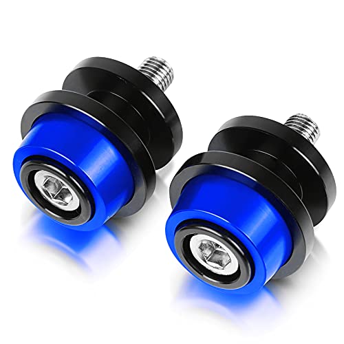 10MM Bobines Moto CNC Aluminium Diabolos Support de Bras Oscillant pour Z750 Z1000 Z1000SX ZX6R ZX10R ZX12R FZR 400 1000 600R-Bleu Cover