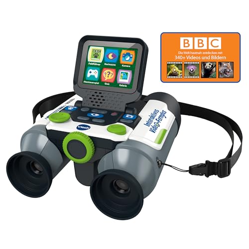 VTech Interaktives Video-Fernglas – Mit eingebauter Kamera, 10-facher Vergrößerung und
