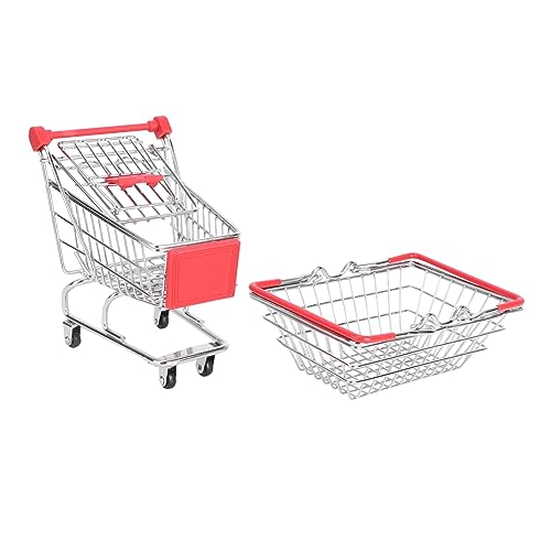 SOLUSTRE 2pcs Mini Trolley Shaped Snacks Basket French Fries Basket Cook Serve Sturdy Stainless Steel Mesh Kitchen Decor Random