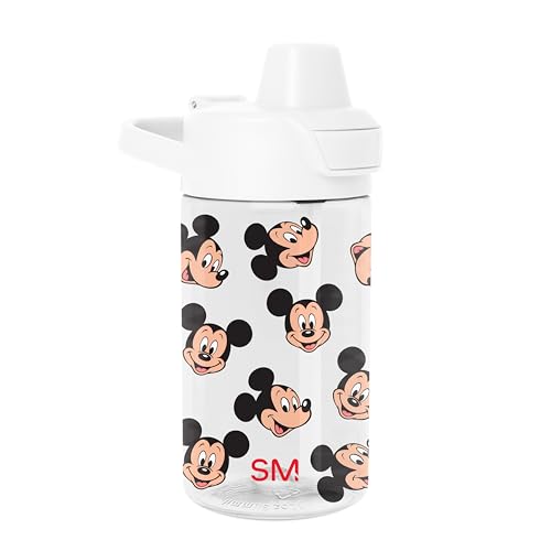 Simple Modern Disney Kids Tritan Plastic Summit Water Bottle | 12 oz BPA-Free Cup with Covered Leak Proof Straw Lid for Boys Toddlers | Mickey Mouse Fun