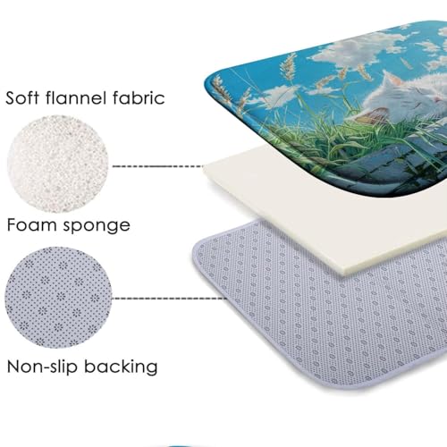 Tapis de salle de bain anti-dérapant chat mignon absorbant en microfibre taille L