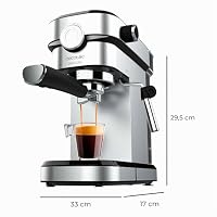 Cecotec Espressomaschine Espresso und Cappuccino Cafelizzia 790 Steel Pro. 1350W, Manometer, Thermoblock-System, 20Bar Druck, Automatikmodus für 1-2 Kaffees, schwenkbarer Dampfrohr, 1,2L, Edelstahl – Ansicht 2