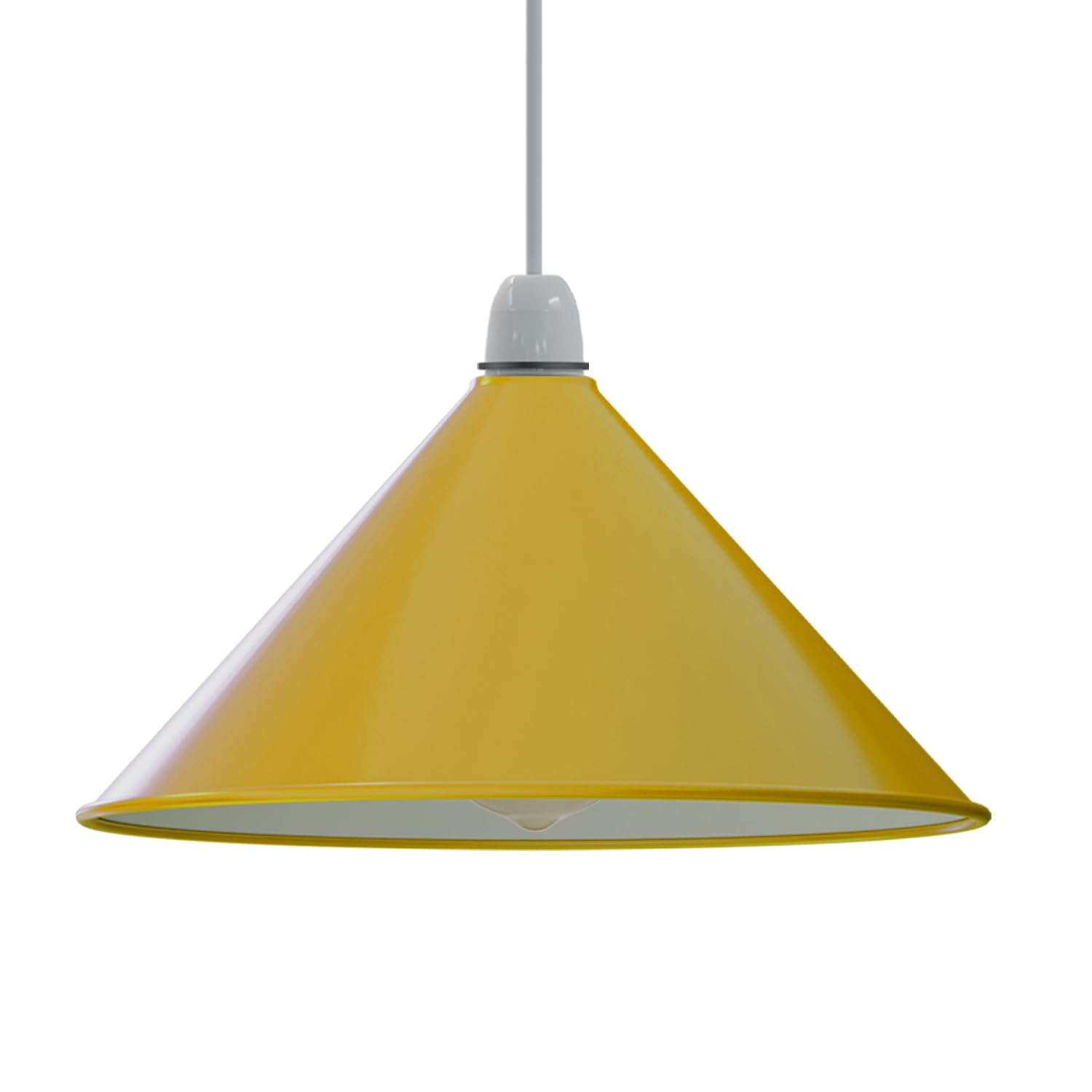Vintage Metal Retro Style Cone Shape Lamp Shade Easy fit for Living Rooms bedrooms Kitchen Dining Room (Yellow - 1 Pack)