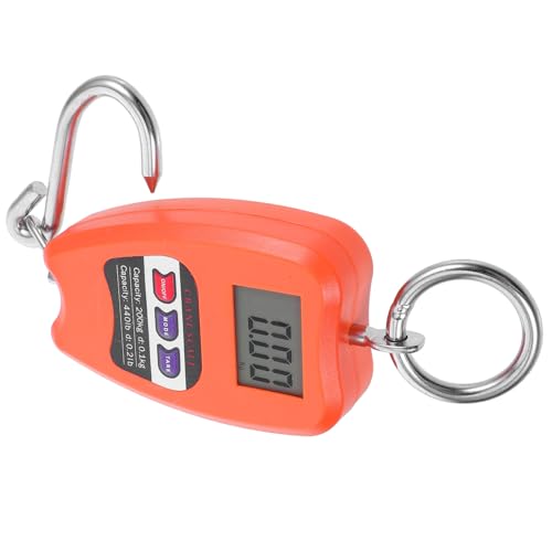TIKODIDA Báscula Digital Colgante Industrial 200 Kg Mini Báscula Portátil con Gancho para Pesar Equipaje Pesca y Paquetes Escala Colgante Electrónica Naranja sin Batería