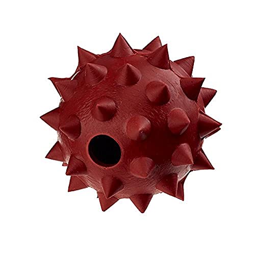 Classic Pet Products Rubber Spike Ball with Bell, Large, 90 mm, Red, Large - 90mm