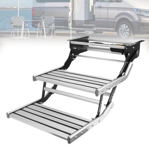 Escaleras retráctiles para autocaravanas y autocaravanas con iluminación LED y diseño antideslizante