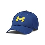 Under Armour Men's Standard Blitzing Cap Stretch Fit, (471) Blue Mirage / / Starfruit, Medium/Large