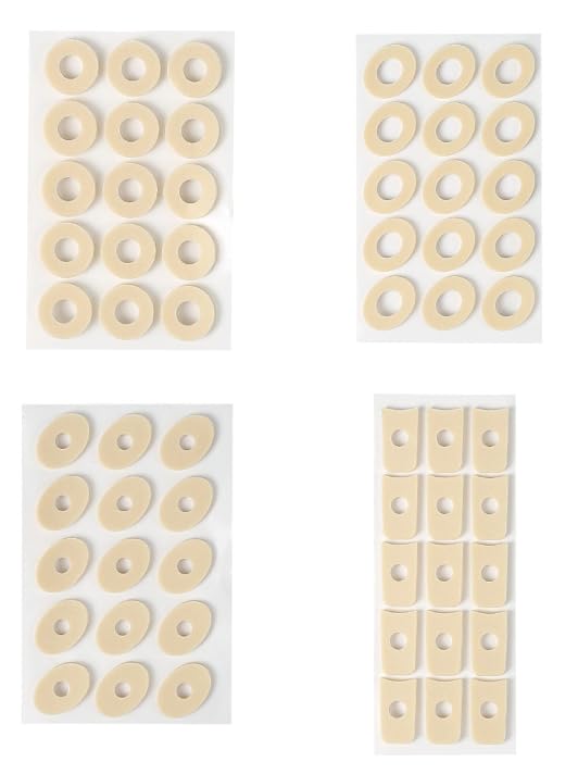 Eowppue 90 Piezas Almohadillas de Espuma para Callos, Cojines de MaíZ, Anillos para Callos, ApóSitos para Ampollas, Callos, Reduce El Dolor de Pies y Talones en Los Dedos de Los Pies, 4 Formas