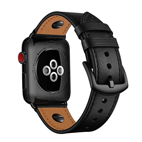 Bracelet Apple Watch cuir véritable souple pour le quotidien professionnel et décontracté