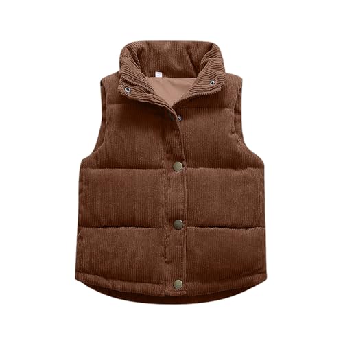 Gilet en velours côtelé pour enfants sans manches manteau polaire chaud Coffee 4-5 ans