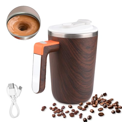 Self Stirring Mug,304 Stainless Steel 300ml Self Stirring Mug Temperature Heating Magnetic Coffee Mixing Cup with Lid Rechargeable Smart Thermal Mixer Cup for Tea Milk Coco (UT-51)