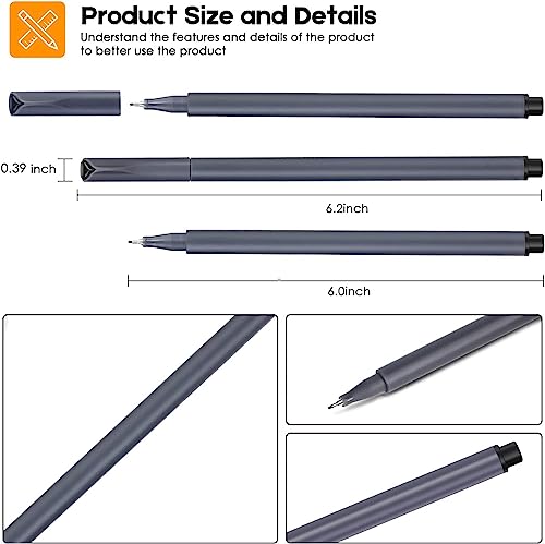 Image of iBayam 0.38mm Black Ink Pens Fine Point Smooth Writing Pens for Adults, 18-Pack Journal Planner Black Pens Fine Tip, Suitable for Office Business