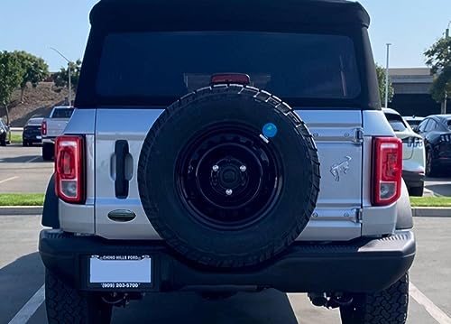 Image of 5 Inch Rear Tailgate Overlay Emblem Badge Cover Trim Exterior Accessories, ABS Material American Flag Cover Emblem Compatible with Ford Bronco Sport 2020 2021 2022 2023(5 inch-Gloss Black)